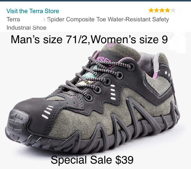 Terra metal Free safety shoes brand new$39 in Men's Shoes in City of Toronto - Image 2