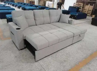 MUST GO! Sofa Bed w/ Storage & Cups - $670, View more