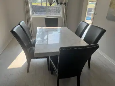 Marble Top Dining Table with 6 Chairs, View more
