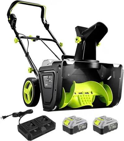 DEKOPRO 40V Cordless Snow Blower, 20-Inch, 25ft Throw, Adjustabl, View more