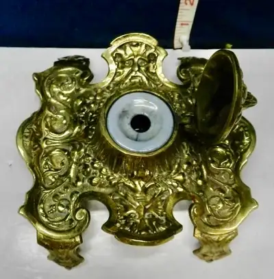 MORE VINTAGE INKWELLS - CRYSTAL / BRASS, View more