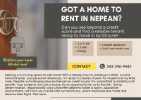 Looking for townhouse to rent in Nepean