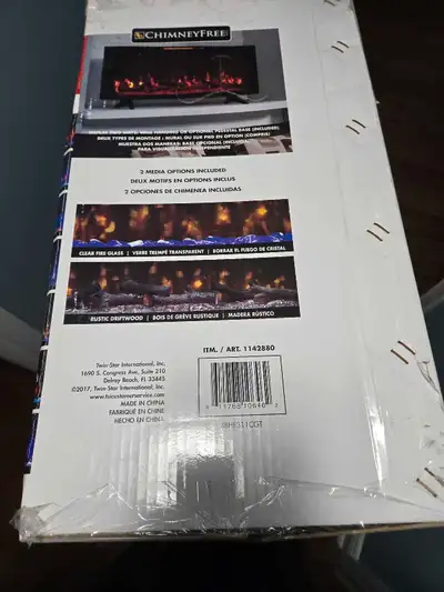 7 customizable flame and firebed options. Heats small or large spaces up to 1000 square ft. Brand ne...