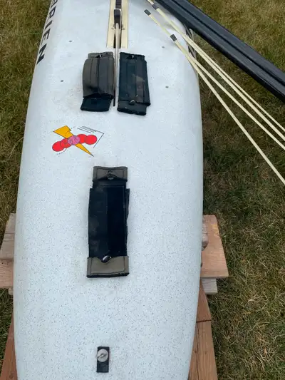 1994 O'Brien sailboard. the board is 180 liter displacement, sail area is 6.0 meters. Centerboard is...