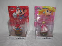 Mario, Peach Amiibos New Sealed - Nintendo Super Smash Bros