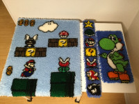 Tapis décoratif fait à la main - Mario Nintendo plusieurs modèle