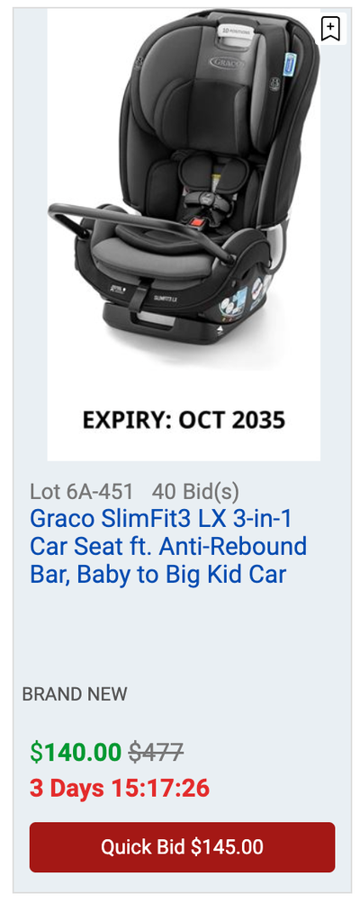Graco SlimFit3 LX 3-in-1 Car Seat ft. Anti-Rebound Bar Baby Seat, View more