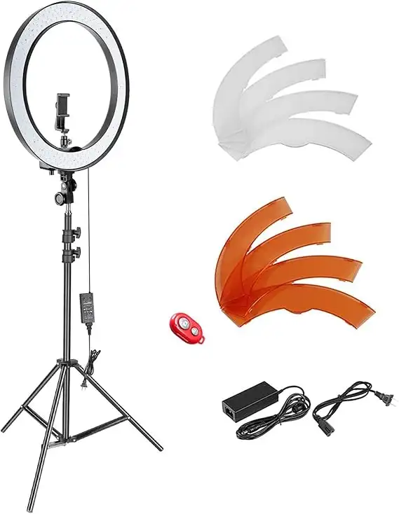 Dimmable LED Ringlight Tripod Stand Phone Holder for iPhone in Cameras & Camcorders in Charlottetown - Image 2