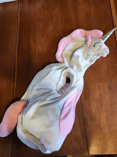 White and pink unicorn costume from Carters sized 12-18 months. No rips, stains, or tears we've just...