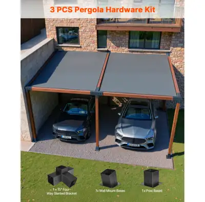 Pergola Kit, 4x4 Inch 4-Way Slanted Bracket for 3.5x3.5 Inch Woo, View more