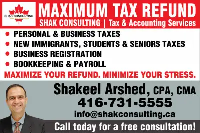 MAXIMUM TAX REFUND WITH SHAK CONSULTING, View more