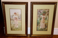 2 retro pictures  with decorative frames
