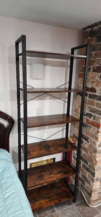 6 tier rustic brown and black Bookshelf reg $110