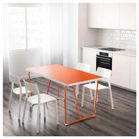 Orange/White table or desk, Good condition, IKEA