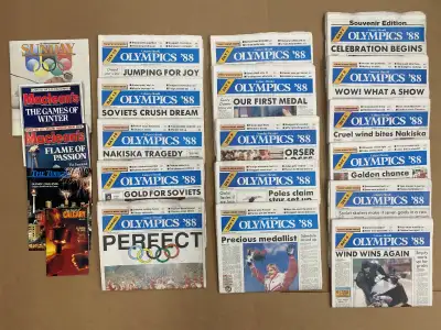 1988 CALGARY WINTER OLYMPICS Newspapers and Magazines, View more