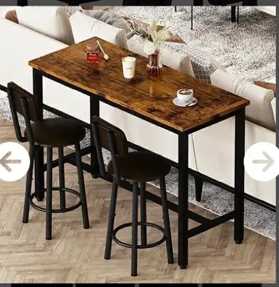  AWQM A47B-BB Bar Table Set (2) Brown/Black, View more