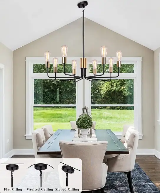 Black & Gold Modern 8-Light Chandelier in Indoor Lighting & Fans in Oshawa / Durham Region - Image 4