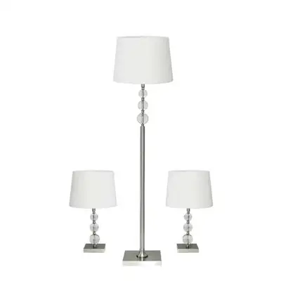 BNIB Classic 3-piece Lamp Set Stainless Steel Lamp Bonus Pack, View more