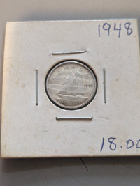 1948 Silver Canadian Dime