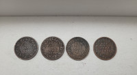 Lot of 4 Half Quarter Anna British Empire India Coins