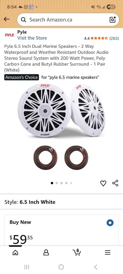 pyle 6.5" marine speakers, View more
