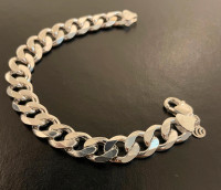 Men Curb Chain Sterling Silver (925) Bracelet