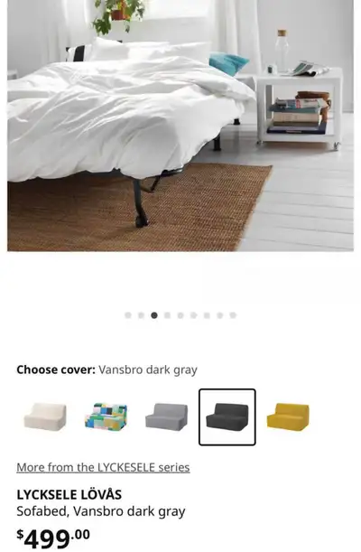 LYCKSELE LÖVÅS Sofabed, Vansbro dark gray – like new! ️ Comfortable and practical sofa that easily c...