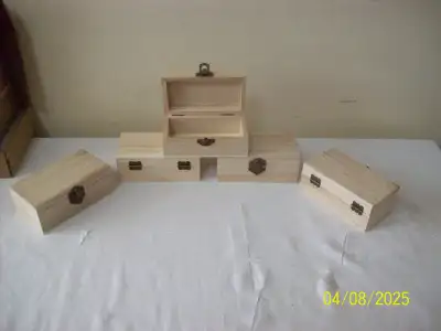 set of 5 wooden jewellery boxes   #0866, View more