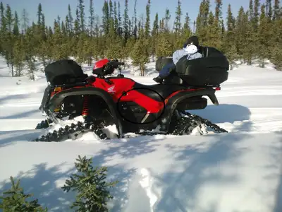 2011 Camoplast TATOU 4S tracks with anti-rotation kit 2012 Moose plow with extended push arms. Track...