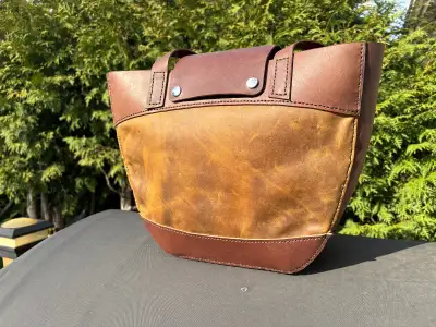 Leather Tote Bag. Hand Made in Canada. New, View more