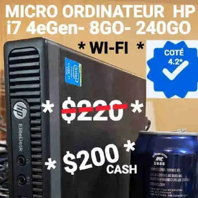 MICRO ORDINATEUR HP- i7 4eGen- 8GO- 240GO*SSD, View more