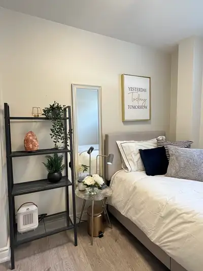 Looking for one female tenant to fill a private bedroom in a luxury half basement apartment (half ab...