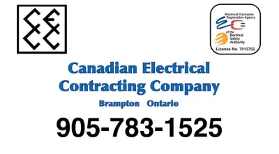 Affordable Master Electrician Available for work 905 783 1525, View more