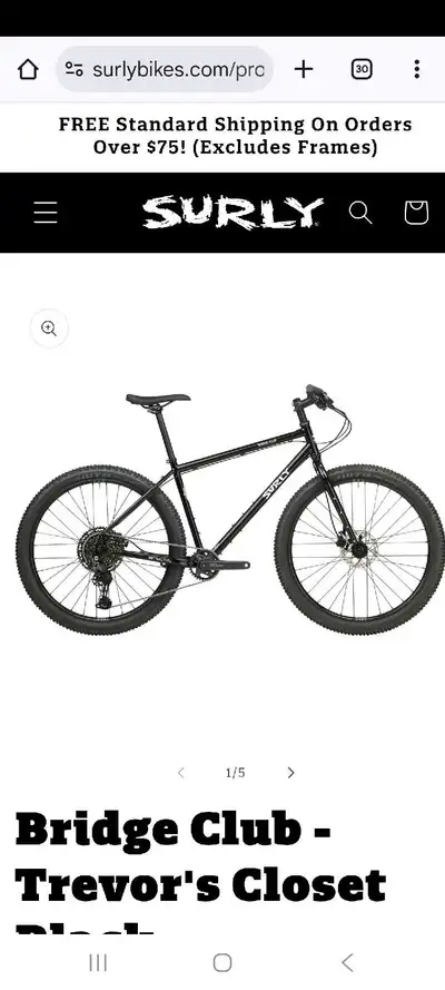 Surly Bridge Club noir, taille M., View more