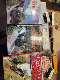 11 railway books plus 6 model wagons (Sold pending Pick up)