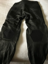 Mens Teknic Black Leather Motorcycle Pants Size 38 Excellent Con