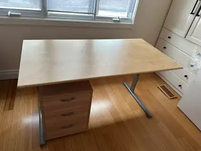 Computer desk 54.5” by 28.5” tabletop, 29” high, not adjustable