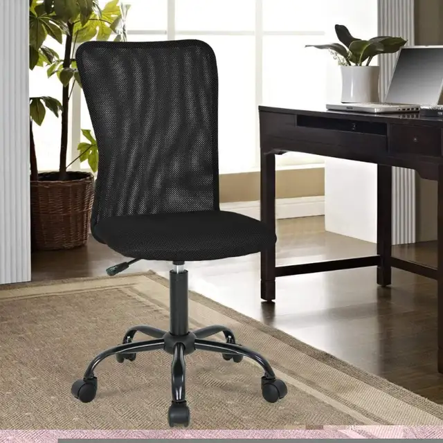 OffiClever Ergonomic Office Back Rolling Swivel Chair, Black in Chairs & Recliners in Markham / York Region - Image 7