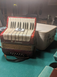Vintage Hohner Accordion with Case
