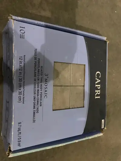 3” in mosaic tiles. 10 sheets /12”x12” covers 9.7 sq. ft. Tiles are individually wrapped. Offering 3...