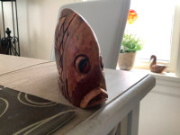 Absolutely Fabulous 10” Vintage Original  FISH wood Carving