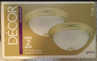 new 1 pack of 2 ceiling lights 10 inches gold color