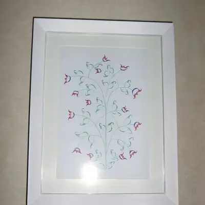 Framed Picture Of Hand Drawn Flowers, View more