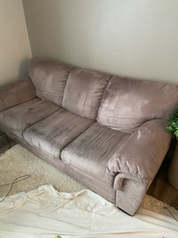 Suede couch 