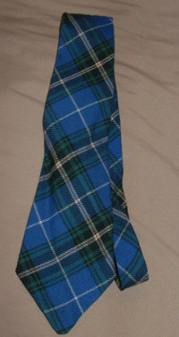 Vintage Wool Tartan Neck Ties and cuff links/tie clip