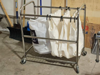 Steel Laundry Hamper Sorter Organizer Cart on Wheels
