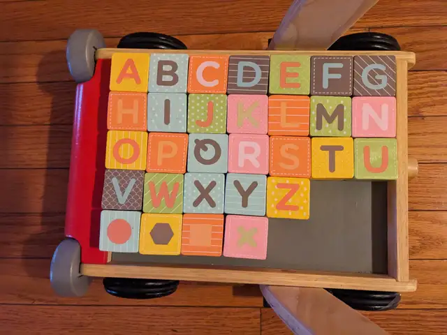 Play Toy Baby Walker with Alphabet - Wooden Push Wagon -Walker in Toys in City of Toronto - Image 5