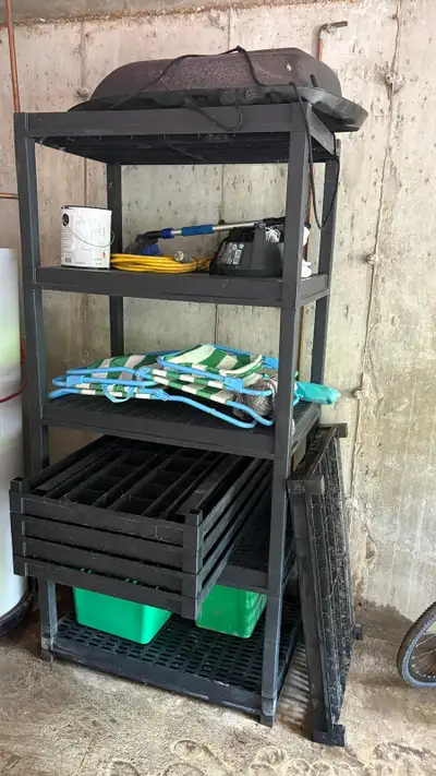 Unité de stockage/étagère résine/plastique à 4 tablettes, View more