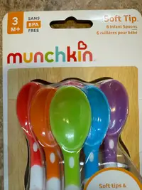 MUNCHKIN 6-pack Soft Tip Infant Spoons! Unopened! GIFTABLE!