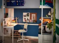 IKEA VITVAL Loft bed frame with desk